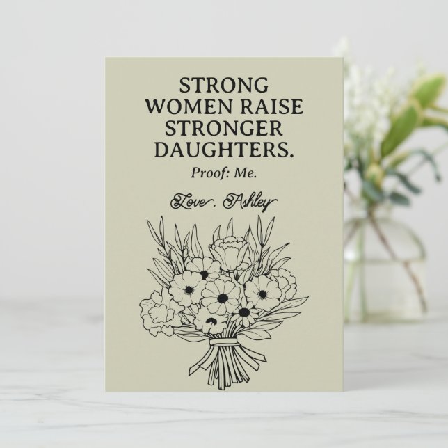 Personalisierte Muttertagskarte, Geschenk für Mama Feiertagskarte (Stehend Vorderseite)