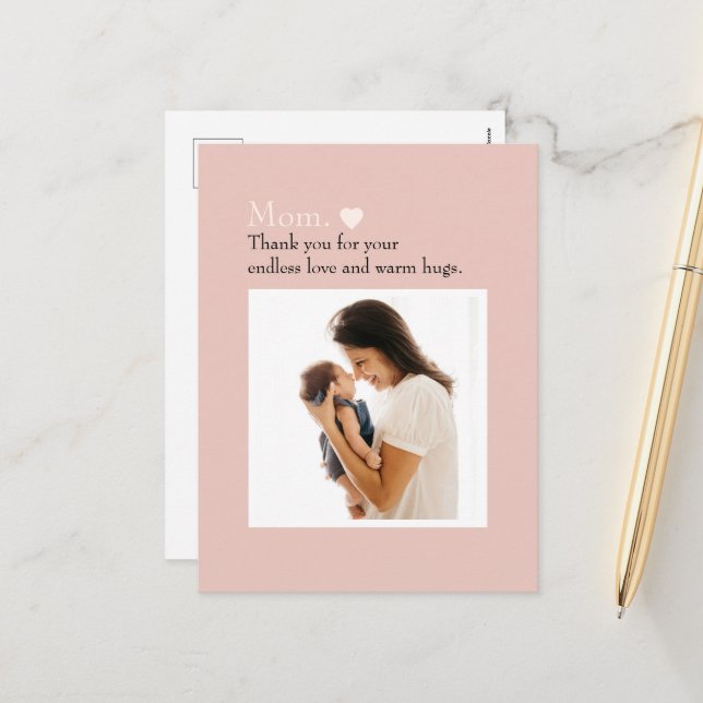 Personalisierte Muttertagskarte mit Foto Feiertagspostkarte (Vorderseite/Rückseite Beispiel)