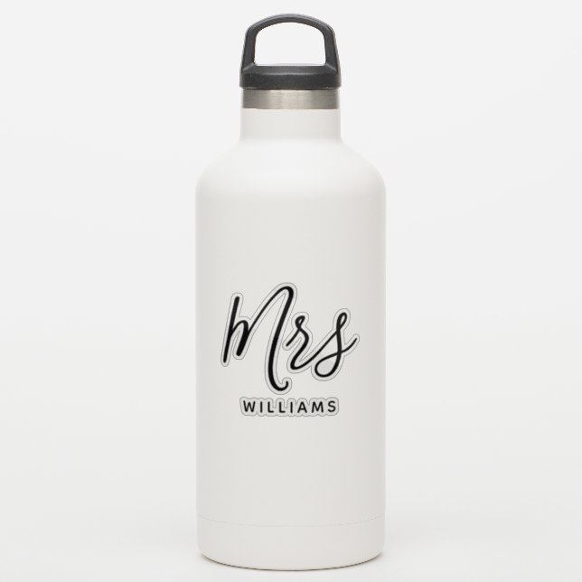 Personalisierte Nachname Bride zu sein Frau Vinyl  Aufkleber (Wassserflasche)