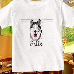 Personalisierte Nachricht Siberian Husky Baby T-shirt