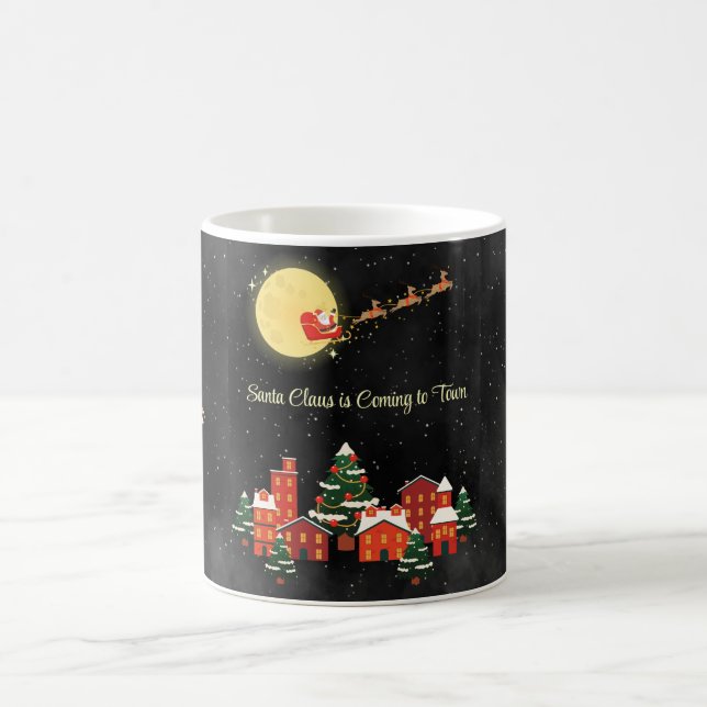 Personalisierte Nacht Himmel Santa in seiner Schli Kaffeetasse (Mittel)