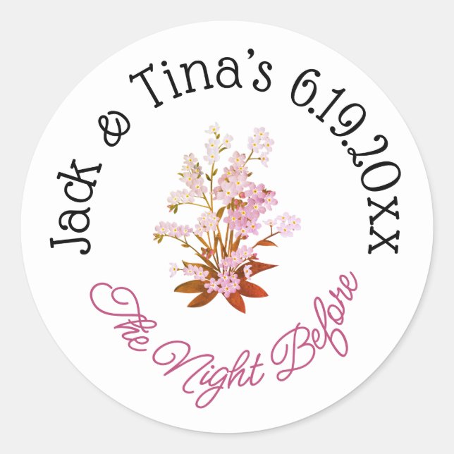 Personalisierte Nacht vor Aufklebern Runder Aufkleber (Vorderseite)