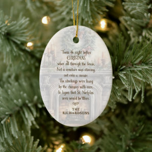 Personalisierte Nacht vor Weihnachten Keramik Ornament