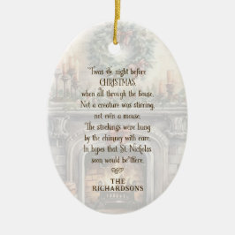 Personalisierte Nacht vor Weihnachten Keramik Ornament