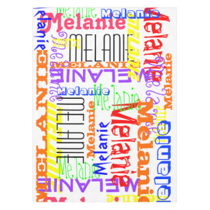 Personalisierte Name-Collage bunt Tischdecke