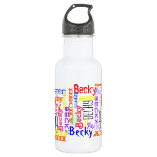 Personalisierte Name-Collage bunt Trinkflasche