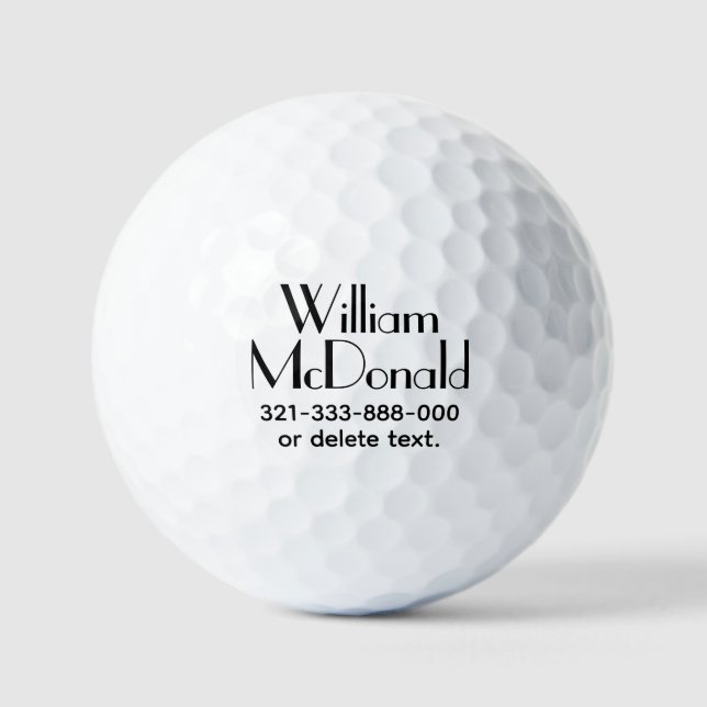 Personalisierte Name Golfbälle Vorlage ART DECO 7 (Vorderseite)
