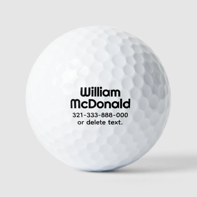 Personalisierte Name Golfbälle Vorlage ART DECO 9 (Vorderseite)