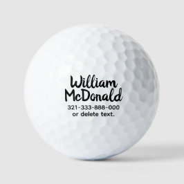 Personalisierte Name Golfbälle Vorlage SCRIPT 42