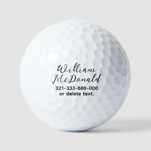 Personalisierte Name Golfbälle Vorlage SCRIPT 43 (Vorderseite)