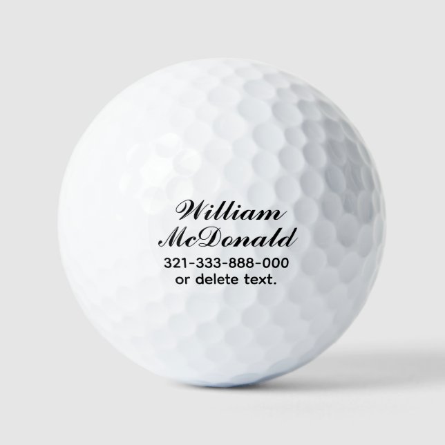 Personalisierte Name Golfbälle Vorlage SCRIPT 8 (Vorderseite)