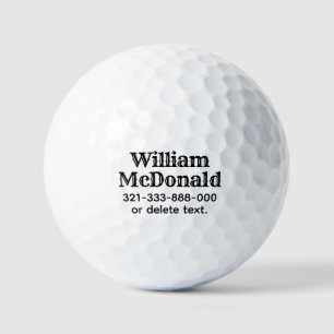 Personalisierte Name Golfbälle Vorlage VINTAGE 6