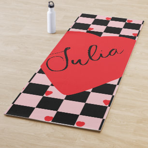 Personalisierte Name Groovy Hearts Yoga-Matte Yogamatte