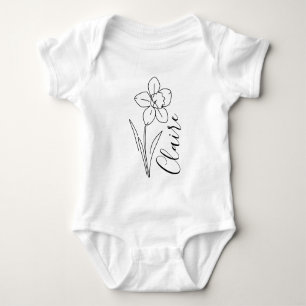 Personalisierte Name März Narzisse Geburtstagsblum Baby Strampler