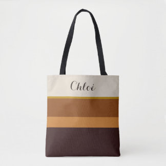 Personalisierte Name-Tasche – Elegante Erdtöne & G
