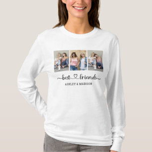 Personalisierte Namen 3 Fotocollage Beste Freunde T-Shirt