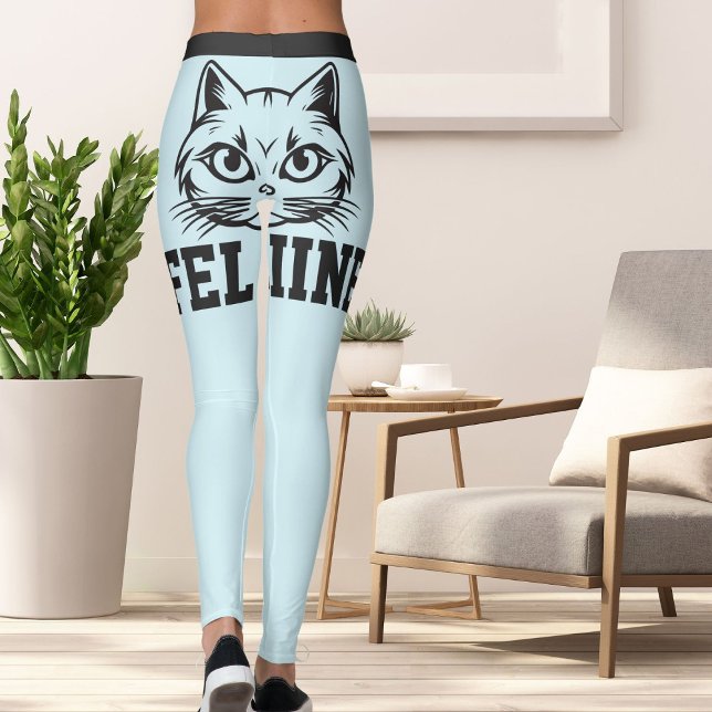 Personalisierte Namen Blaugraue Streifen Niedliche Leggings (Von Creator hochgeladen)