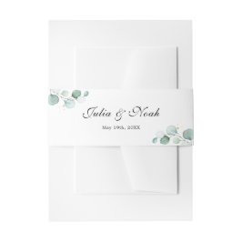 Personalisierte Namen Elegant Eukalyptus Wedding Einladungsbanderole