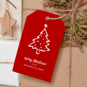 Personalisierte Namen Frohe Weihnachten Baum Doodl Geschenkanhänger
