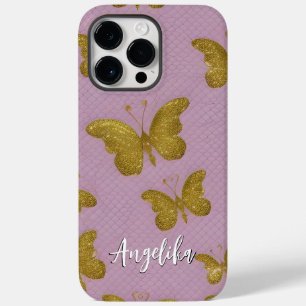 Personalisierte Namen Gold Schmetterlinge Case-Mate iPhone 14 Pro Max Hülle