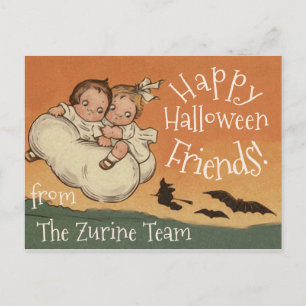 Personalisierte Namen Halloween-Grußkarte Vintage  Postkarte