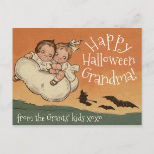Personalisierte Namen Halloween-Grußkarte Vintage Postkarte