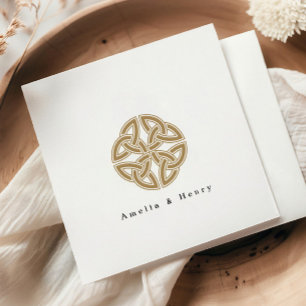 Personalisierte Namen Irish Celtic Knot Gold Weddi Serviette