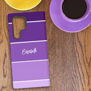 Personalisierte Namen Lila Streifen Farbpalette Ch Samsung Galaxy Hülle