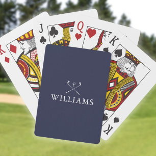 Personalisierte Namen Navy Blau und Weiße Golfschl Spielkarten