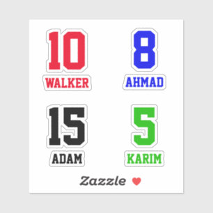 Personalisierte Namen & Nummern, Helmmarkierungen Aufkleber