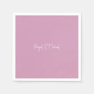 Personalisierte Namen Rosa Hochzeitscocktail Serviette