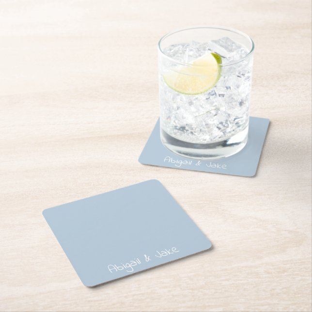 Personalisierte Namen Sky Blue Cocktail Rechteckiger Pappuntersetzer (Vor Ort)