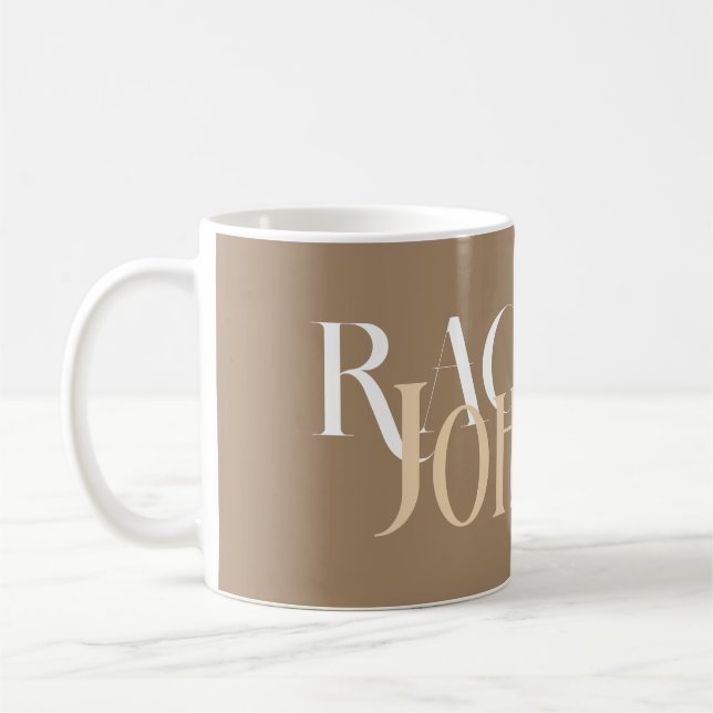 Personalisierte Namen Stilbeige Kaffeetasse (Links)