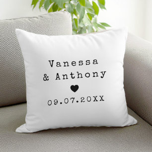 Personalisierte Namen und Hochzeitstag Kissen