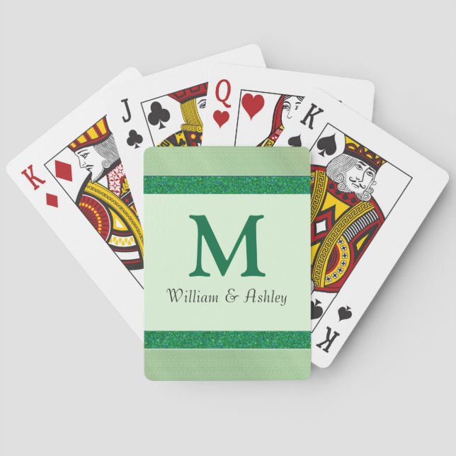 Personalisierte Namen und Monogram Playing Cards Spielkarten (Rückseite)