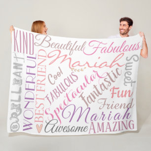 Personalisierte Namen und Worte der Liebe und Freu Fleecedecke