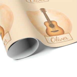 Personalisierte Namens-Akustikgitarre für Musiklie Geschenkpapier