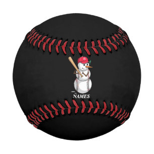 Personalisierte Namens-Baseball-Schneemann-Kugeln  Baseball