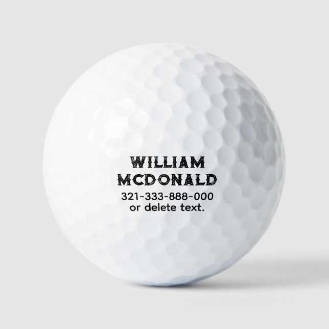 Personalisierte Namens-Golfball-Vorlage DISTRESSED Golfball (Vorderseite)