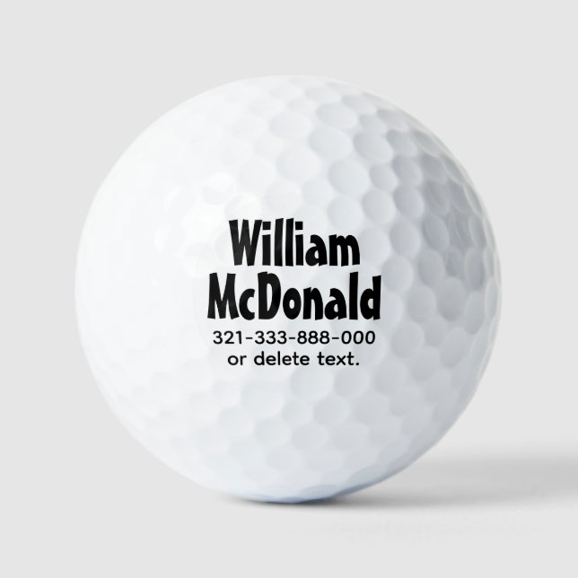 Personalisierte Namens-Golfbälle Vorlage FUN RETRO Golfball (Vorderseite)