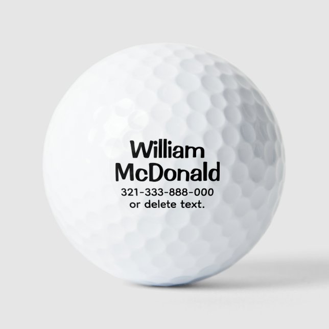 Personalisierte Namens-Golfbälle Vorlage FUN RETRO Golfball (Vorderseite)