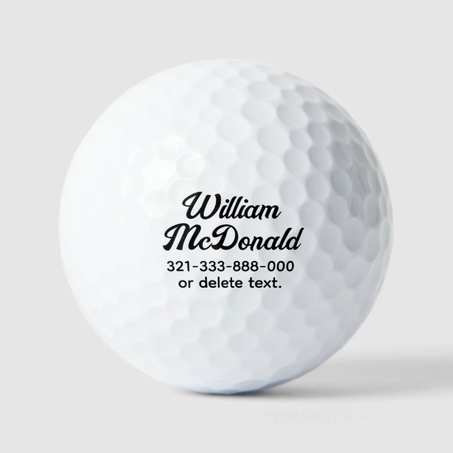 Personalisierte Namens-Golfbälle Vorlage SCRIPT 25 Golfball (Vorderseite)
