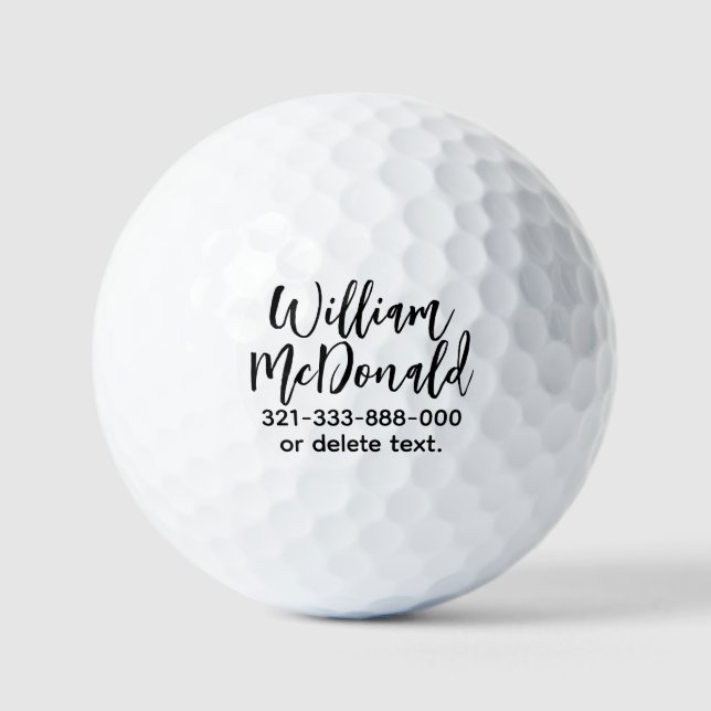 Personalisierte Namens-Golfbälle Vorlage SCRIPT 26 Golfball (Vorderseite)