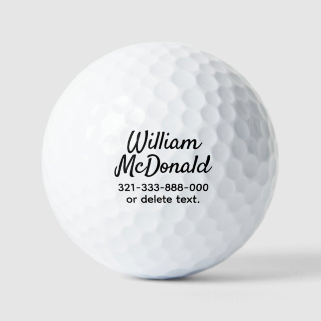 Personalisierte Namens-Golfbälle Vorlage SCRIPT 33 Golfball (Vorderseite)