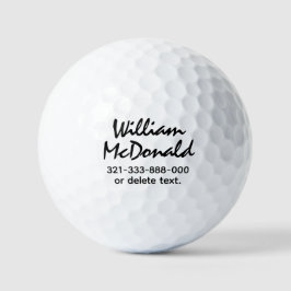 Personalisierte Namens-Golfbälle Vorlage SCRIPT 39 Golfball