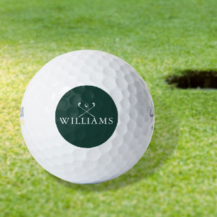 Personalisierte Namens-Golfschläger Smaragdgrün Golfball