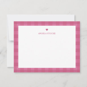 Personalisierte Namens-Pink-Heart-Notizkarte Mitteilungskarte