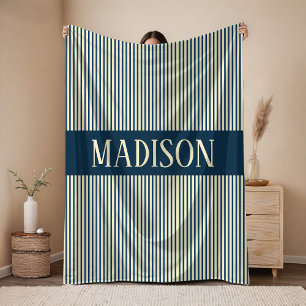Personalisierte Namens-Streifen-Decke Baby Shower  Fleecedecke