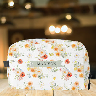 Personalisierte Namens-Wasserfarbe Sonniges Blumen Waschbeutel