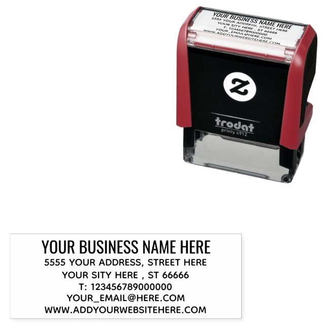 Personalisierte Namensadresse Info Text Moderne Br Permastempel (Beispiel)
